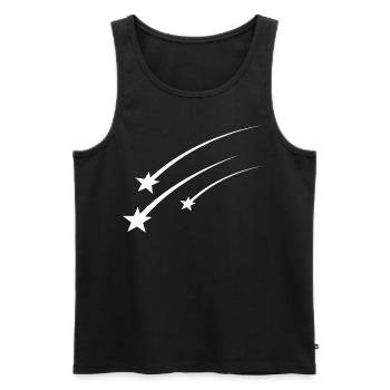 Étoiles filantes blanches - Débardeur bio Premium Homme - noir - Devant - AI Model Male 178 light (178cm)