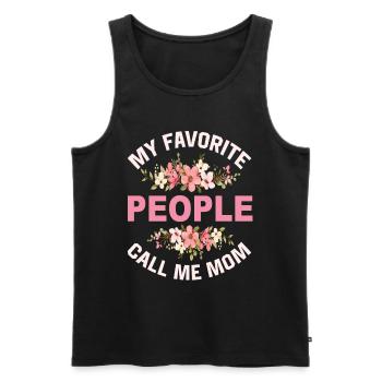 My Favorite People Call Me Mom - Men's Premium Organic Tank Top - black - Front - Michal (187cm)