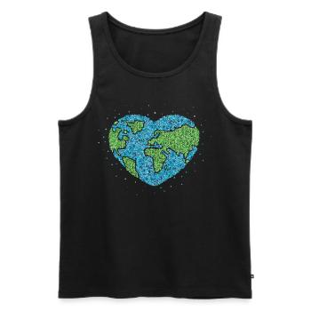 Earth Environment Climate Heart Climate Protection - Men's Premium Organic Tank Top - black - Front - Michal (187cm)