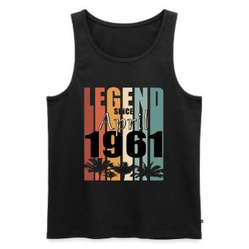 Legende geboren 1961 April Jahrgang - Männer Premium Bio Tank Top - Schwarz - Vorne - Michal (187cm)