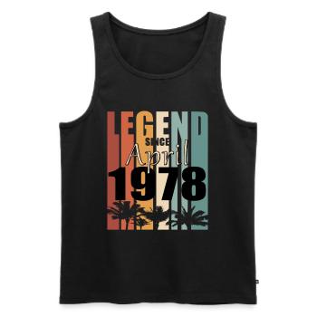 Legende geboren 1978 April Jahrgang - Männer Premium Bio Tank Top - Schwarz - Vorne - Michal (187cm)
