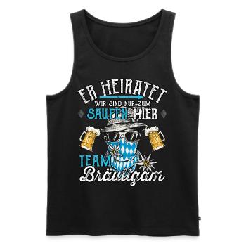 JGA Männer T-Shirt Team Bräutigam Poltern Polterer - Männer Premium Bio Tank Top - Schwarz - Vorne - Michal (187cm)