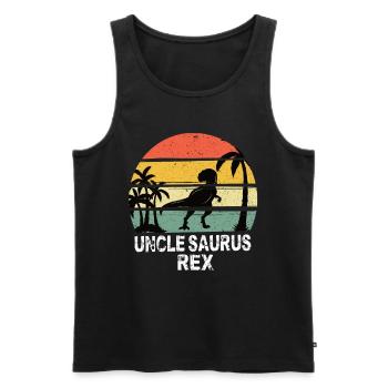 Oncle Saurus Rex - Débardeur bio Premium Homme - noir - Devant - AI Model Male 178 light (178cm)