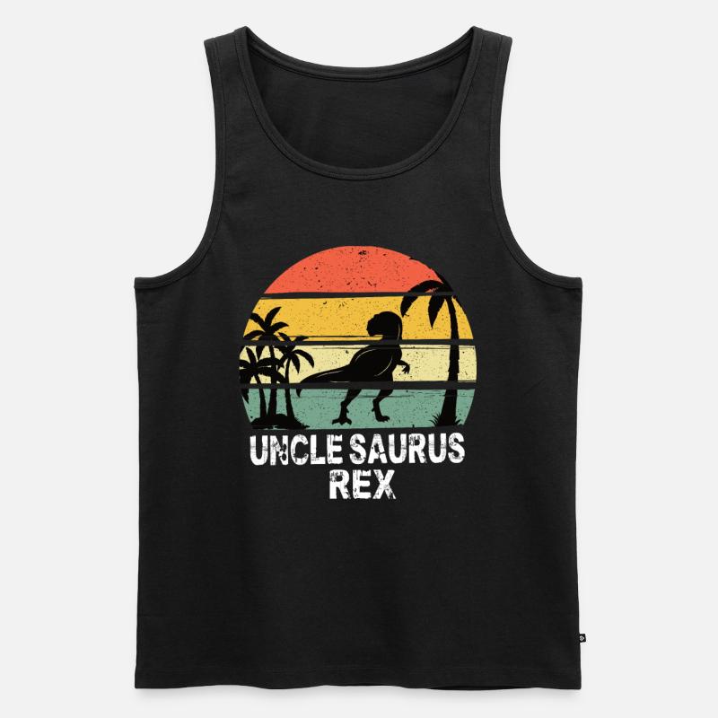 Uncle Saurus Rex - Männer Premium Bio Tank Top - Schwarz