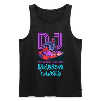 DISC JOCKEY - Men's Premium Organic Tank Top - black - Front - AI Model Male 178 light (178cm)