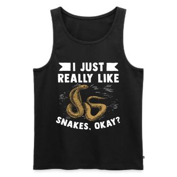 Snake - Men's Premium Organic Tank Top - black - Front - Michal (187cm)