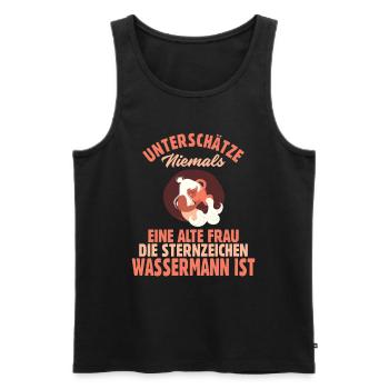 Sternzeichen Wassermann - Männer Premium Bio Tank Top - Schwarz - Vorne - AI Model Male 178 light (178cm)