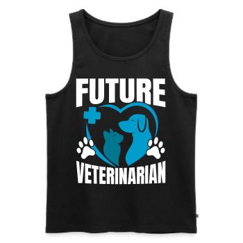 Futur vétérinaire Vétérinaire Vétérinaire Vétérinaire - Débardeur bio Premium Homme - noir - Devant - Michal (187cm)