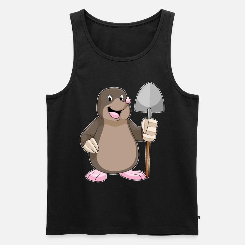 Maulwurf mit Schaufel - Männer Premium Bio Tank Top - Schwarz