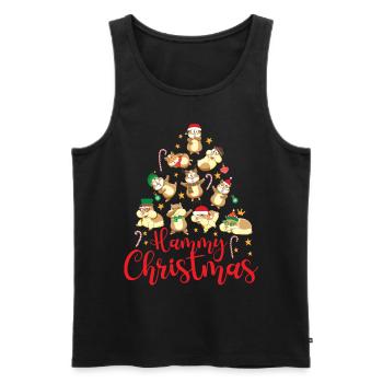 Cute Hamster Christmas Tree Hammy - Men's Premium Organic Tank Top - black - Front - Michal (187cm)