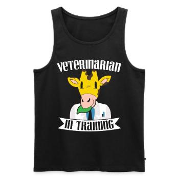 Formation vétérinaire Vétérinaire Futur vétérinaire - Débardeur bio Premium Homme - noir - Devant - Michal (187cm)