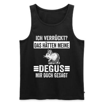 Deguhalter Degus Degu - Männer Premium Bio Tank Top - Schwarz - Vorne - Michal (187cm)