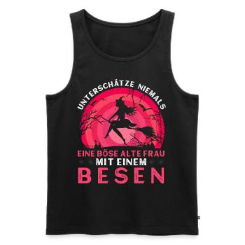 Böse alte Frau - Männer Premium Bio Tank Top - Schwarz - Vorne - Michal (187cm)