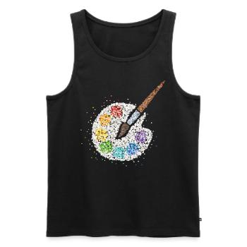 Artists Drawing Painter Painter Painting - Men's Premium Organic Tank Top - black - Front - Michal (187cm)