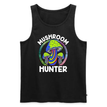 Mushroom Picker Mushroom Picker Mushroom Pickers Mushroom Pickers - Men's Premium Organic Tank Top - black - Front - AI Model Male 178 light (178cm)