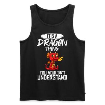 Drachenkopf Drache Lustig Niedlich Fantasiewesen - Männer Premium Bio Tank Top - Schwarz - Vorne - AI Model Male 178 light (178cm)