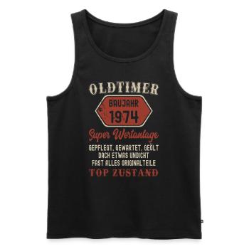 48. Geburtstag Mann Frau Geburtstageschenk 1974 - Männer Premium Bio Tank Top - Schwarz - Vorne - Michal (187cm)