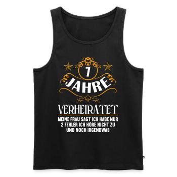 7 Jahre verheiratet nur 2 Fehler 7.Hochzeitstag - Männer Premium Bio Tank Top - Schwarz - Vorne - Michal (187cm)