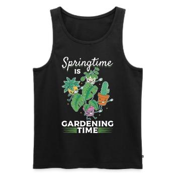 Le printemps est le temps du jardinage Amateurs de plantes Jardiniers - Débardeur bio Premium Homme - noir - Devant - Michal (187cm)