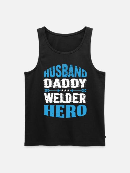 Husband Daddy Welder Hero - Men's Premium Organic Tank Top - black