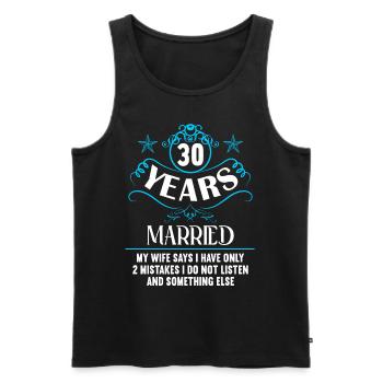30 ans marié seulement 2 erreurs 30.Anniversaire de mariage - Débardeur bio Premium Homme - noir - Devant - Michal (187cm)
