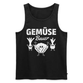 Lustige Gemüse Gärtner Landwirt Gemüse Bauer - Männer Premium Bio Tank Top - Schwarz - Vorne - Michal (187cm)