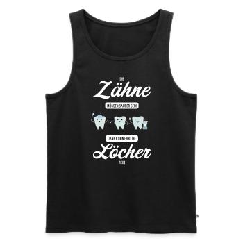 Zahnarzt zahnmedizinische Fachangestellte I Zahn - Männer Premium Bio Tank Top - Schwarz - Vorne - Michal (187cm)