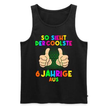 6. Geburtstag So sieht der coolste 6 Jährige aus - Männer Premium Bio Tank Top - Schwarz - Vorne - Michal (187cm)