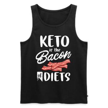 Keto Tshirt - Männer Premium Bio Tank Top - Schwarz - Vorne - AI Model Male 178 light (178cm)