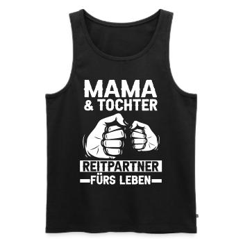 Pferde Mama und Tochter Reiten - Männer Premium Bio Tank Top - Schwarz - Vorne - Michal (187cm)