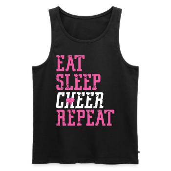 Cheer Cheerleading Eat Sleep Cheer - Men's Premium Organic Tank Top - black - Front - AI Model Male 178 light (178cm)