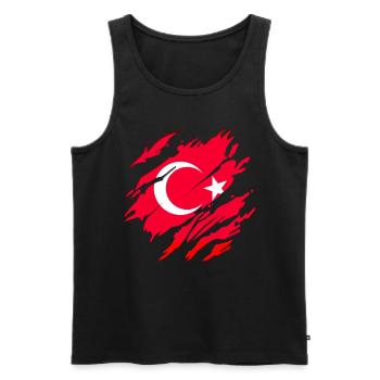 Turcs Turquie Turc - Débardeur bio Premium Homme - noir - Devant - AI Model Male 178 light (178cm)