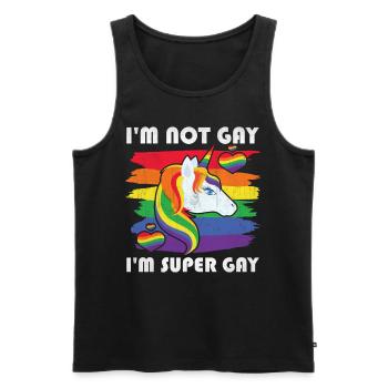 Unicorn I'm Not Gay I'm Super Gay | LGBTQ | Pride - Männer Premium Bio Tank Top - Schwarz - Vorne - Michal (187cm)