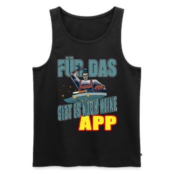 Für das gibt es noch keine App - Männer Premium Bio Tank Top - Schwarz - Vorne - Michal (187cm)