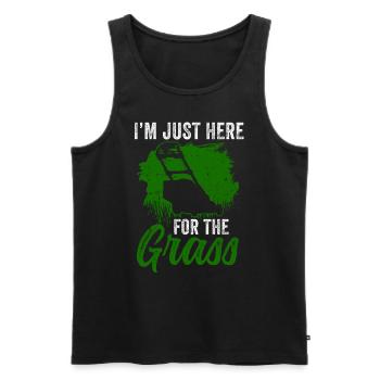 I'm just here for the grass mowing lawn grass - Men's Premium Organic Tank Top - black - Front - AI Model Male 178 light (178cm)