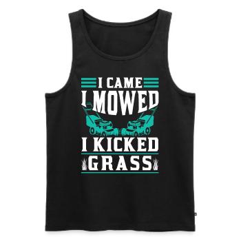 Lawn Mowing Lawn Lawn Mower Grass - Men's Premium Organic Tank Top - black - Front - AI Model Male 178 light (178cm)