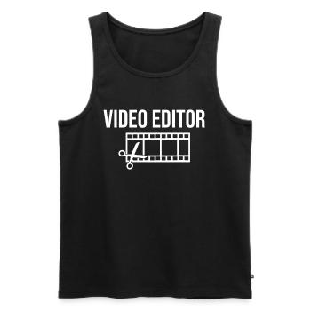 Video Editor Edit Filmeditor Film - Männer Premium Bio Tank Top - Schwarz - Vorne - AI Model Male 178 light (178cm)