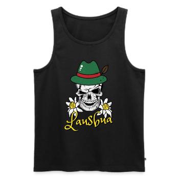 Lausbua Bayern Totenkopf Bayer Trachten - Männer Premium Bio Tank Top - Schwarz - Vorne - AI Model Male 178 light (178cm)