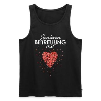 Senioren Betreuung Mit Herz Altenpfleger - Männer Premium Bio Tank Top - Schwarz - Vorne - AI Model Male 178 light (178cm)