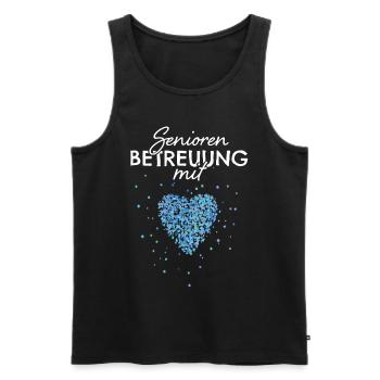 Senioren Betreuung Mit Herz Betreuerin - Männer Premium Bio Tank Top - Schwarz - Vorne - Michal (187cm)
