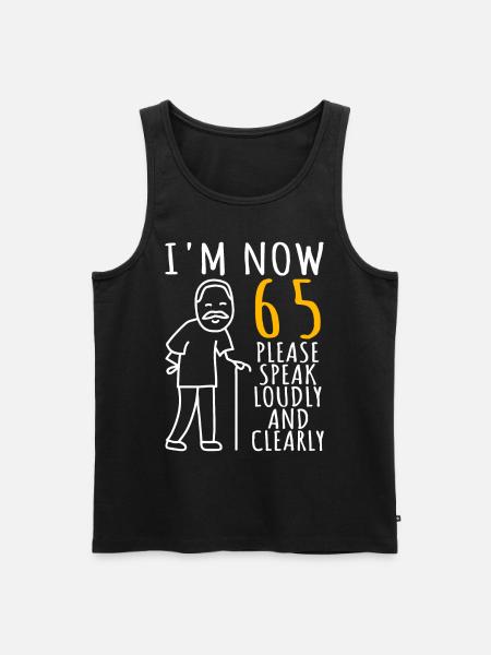 65e verjaardag Man 65e Ik ben nu 65 jaar oud - Mannen Premium Bio Tanktop - zwart