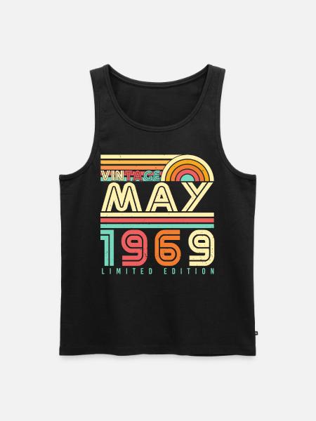 May 1969 Retro - Men's Premium Organic Tank Top - black