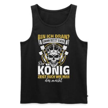 Dart Spieler Dart Sprüche Darts König Dart - Männer Premium Bio Tank Top - Schwarz - Vorne - AI Model Male 178 light (178cm)