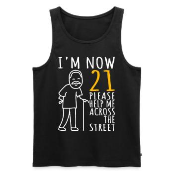 21. Geburtstag Mann 21ter Ich bin jetzt 21 Jahre - Männer Premium Bio Tank Top - Schwarz - Vorne - AI Model Male 178 light (178cm)