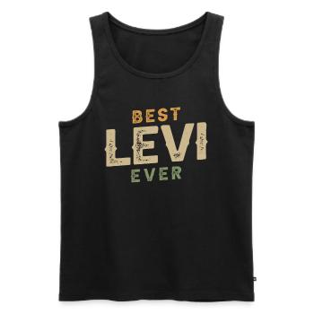 Best Levi Personalisierter Name Funny - Männer Premium Bio Tank Top - Schwarz - Vorne - AI Model Male 178 light (178cm)