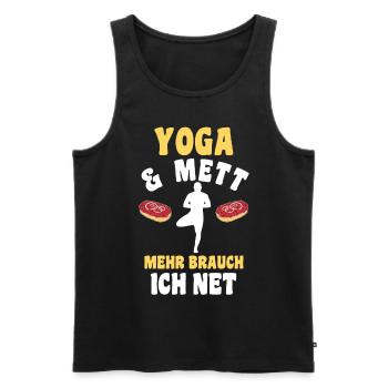 Meditieren Mett Yoga - Männer Premium Bio Tank Top - Schwarz - Vorne - Michal (187cm)