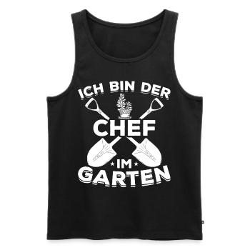 Ich bin der Chef im Garten Schrebergarten Gärtner - Männer Premium Bio Tank Top - Schwarz - Vorne - Michal (187cm)