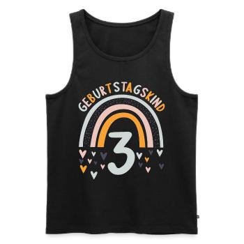 3 Jahre Geburtstagskind Regenbogen 3. Geburtstag - Männer Premium Bio Tank Top - Schwarz - Vorne - Michal (187cm)