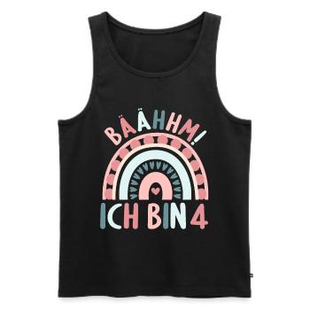 4 Jahre Geburtstagskind Regenbogen 4. Geburtstag - Männer Premium Bio Tank Top - Schwarz - Vorne - Michal (187cm)