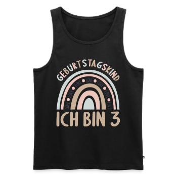 3 Jahre Geburtstagskind Regenbogen 3. Geburtstag - Männer Premium Bio Tank Top - Schwarz - Vorne - Michal (187cm)